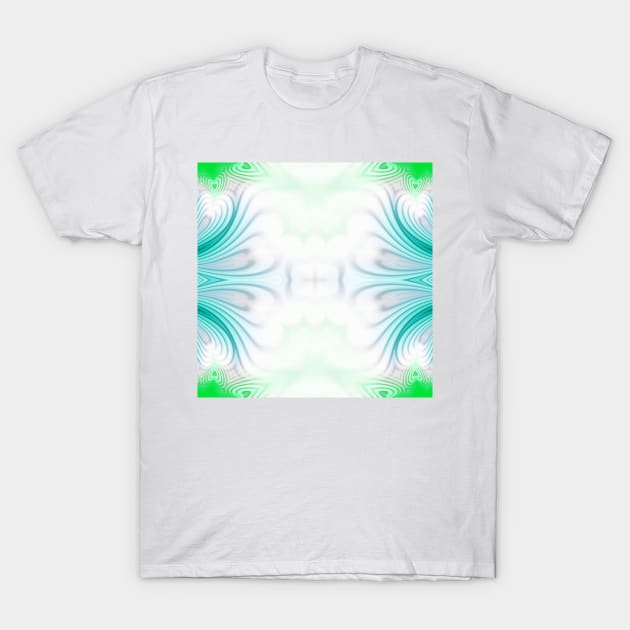 Blue and green abstract pattern background T-Shirt by ikshvaku